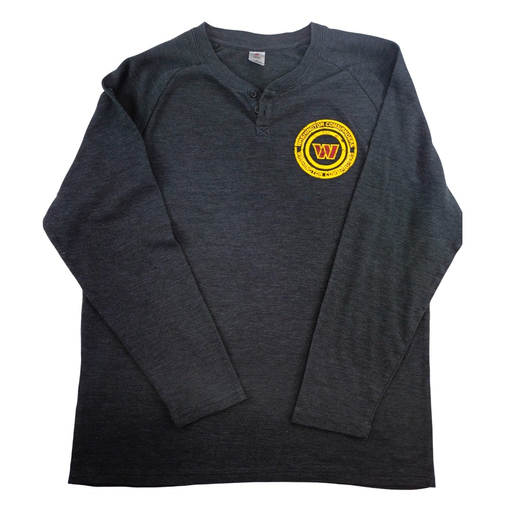 Washington Commanders NFL Thermal Henley Shirt Men's XL Gray Football